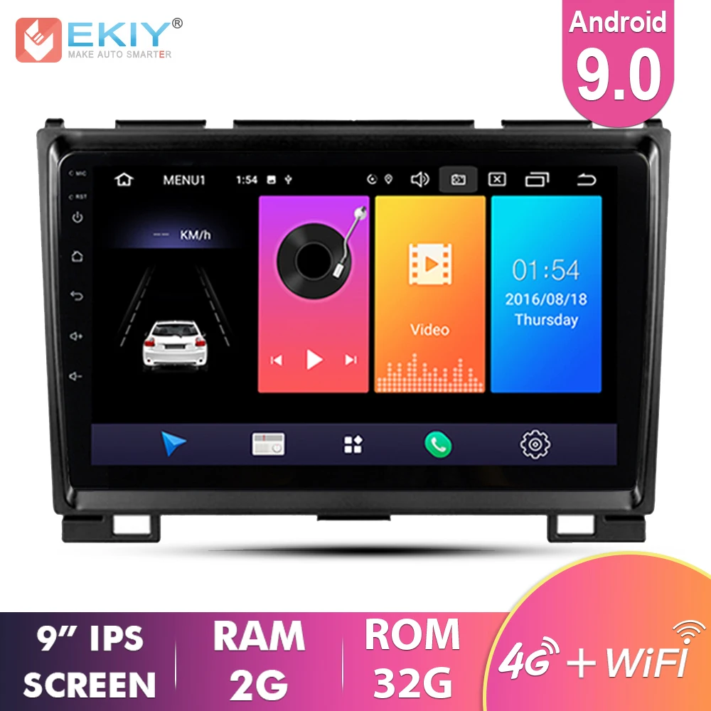 EKIY 9'' Android 9.0 IPS Car Multimedia Player Auto Radio For GREAT WALL Haval H3 H5 2010 2011 2012 GPS Navigation Audio Stereo