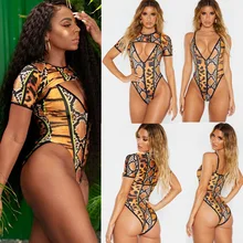 Sexy Swimwear Women Two Piece Monokini Leopard Print Swimsuits Bather's Sexy Bathing Suit Plus Size 5XL Sexy Beachwear Monokini