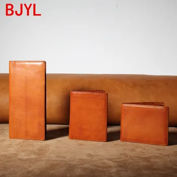 

Vintage Leather Mini Purse Short Men's Wallet Simple Soft Leather Men Long Wallet Cowhide Multi-card Coin Purses Male Clutch Bag