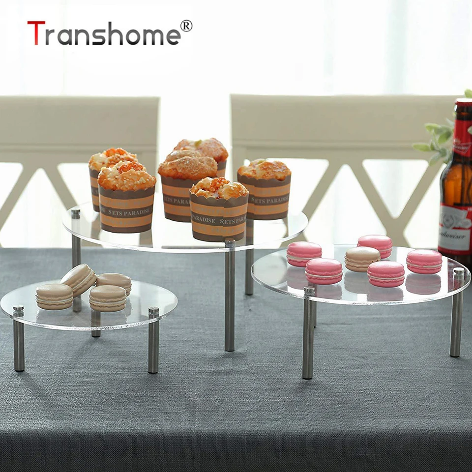 Прозрачная подставка для кексов Transhome 3-слойная акриловая витрина круглая