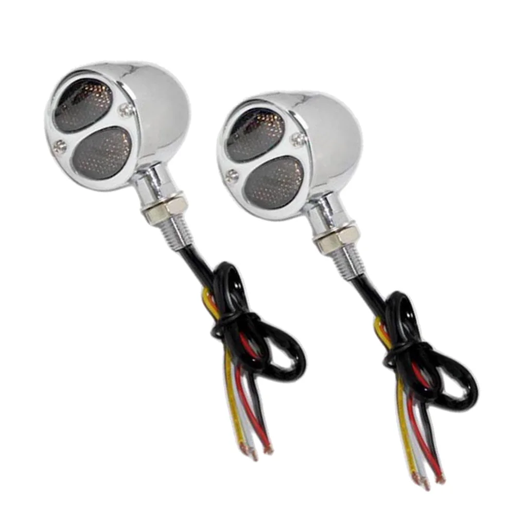 Silver LED Turn Signal Indicator for Motorcycle Scooter Quad Dirt Bike
