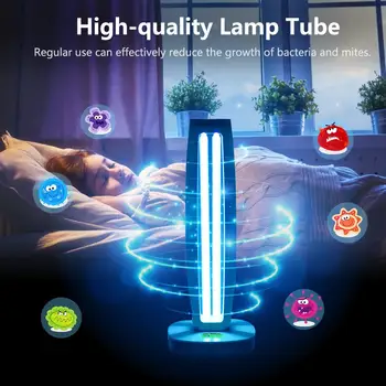 

220V 38W UVC Germicidal Lamp Ultraviolet Convenient Remote Control Sterilization Light Mite removal lamp for Home School Office
