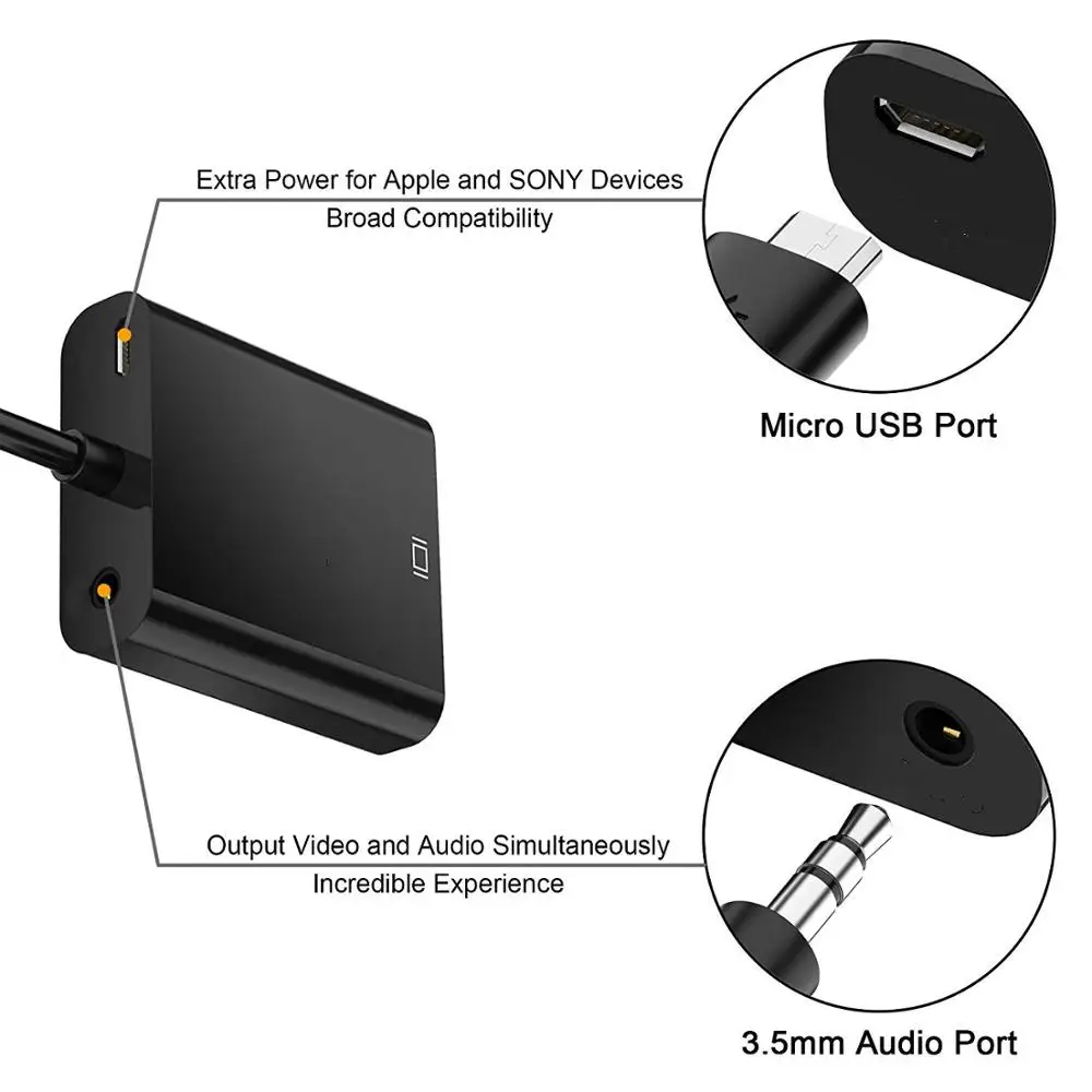 Золотой-PlatedHDMI к VGA адаптер цифро-аналоговый видео аудио кабель конвертера 1080p для Xbox 360 ps3 ps4 pc ноутбук ТВ коробка проект