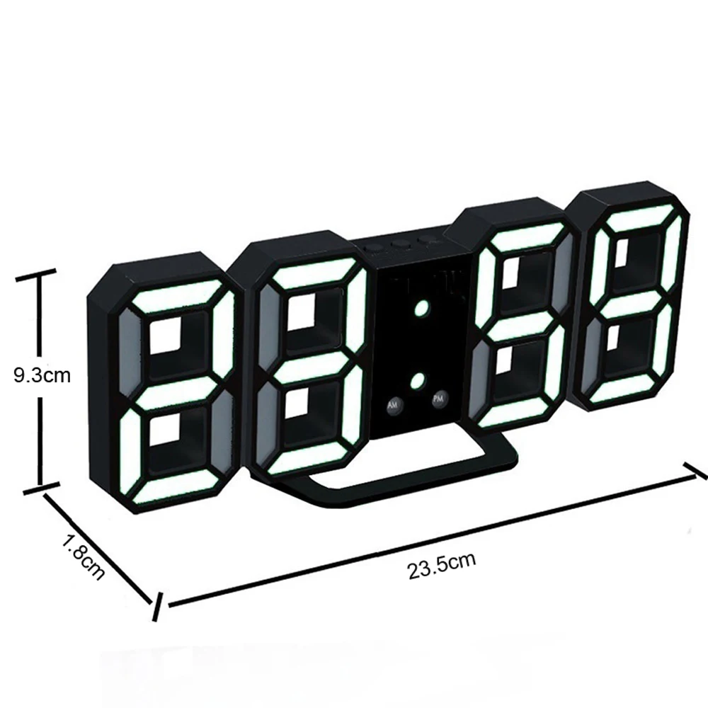 Светодиодный настенные часы с 3 уровнями яркости, настенные часы с будильником