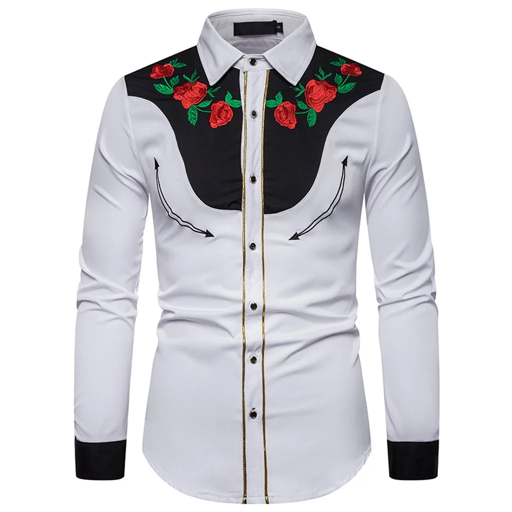 ARTFFEL Mens Casual Business Long Sleeve Lapel Solid Color Button Up Dress Shirt 