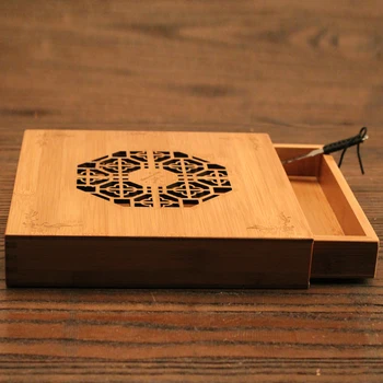 

Storage Tray Container Jewelry Gift Vintage Package Wooden With Engraving Tea Box Handmade Hollowed Portable Organizer Square
