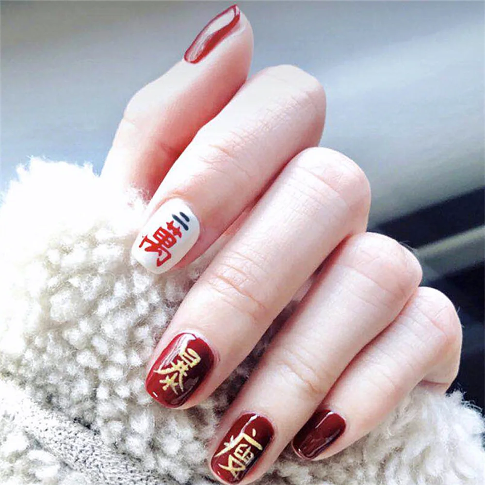 Chinese Style Character Nail Decals Self adhesive Nail Sticker Mahjong Design  Nail Art Decorations Stickers Manicure|Stickers & Decals| - AliExpress