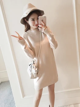 

Oversize Knitwear Women Handmade Knitted Korean Loose Long Pullovers Winter Causal Round Neck Ribbed Warm Simple Sweater KK60MY