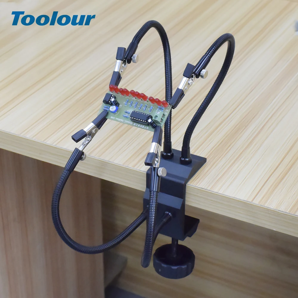 US $21.59 Toolour Soldering Station Holder Desk Clamp Pcb Alligator Clip Multi Soldering Helping Hand Third Hand Tool For Welding Repair