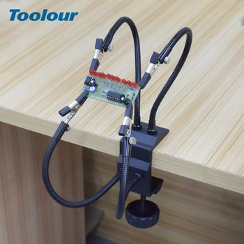 Toolour Soldering Station Holder Desk Clamp PCB Alligator Clip Multi Soldering Helping Hand Third Hand Tool for Welding Repair car folding key pcb repair fixture pcb holder work station platform fixed support clamp steel pcb board soldering repair holder