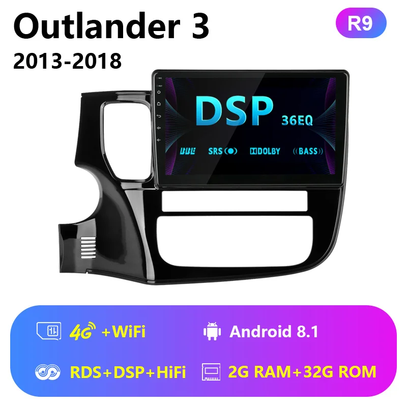 4G Wifi with RDS DSP Jansite 1" Android автомобильный радиоприемник для Mitsubishi Outlander 3 2013- 4G Android 8,0 2.5D сенсорный экран мультимедийный плеер с рамкой - Цвет: 4G Wifi with RDS DSP