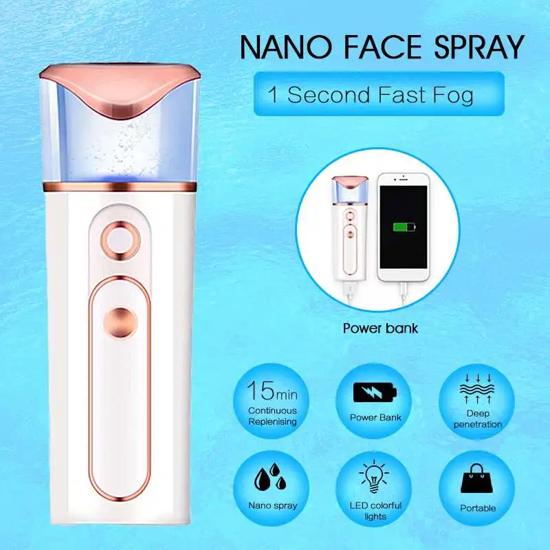 Portable Face Spray Moisturizing Skin Sprayer Mists Eyelash Lash Nebulizer Machine Water Meter Facial Mini Hydrating Beauty