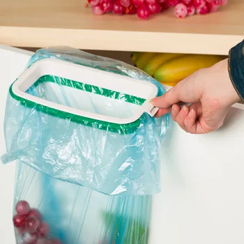 

Solid Hanging Kitchen Cupboard Door Back Stand Trash Garbage Bag Storage Rack