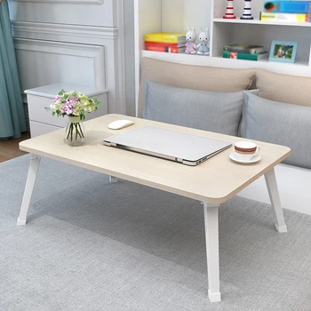 Folding Bed Sofa Laptop Table Notebook Holder Portable Lazy Computer Table Dormitory Study Table Writing Desk Home Furniture 1