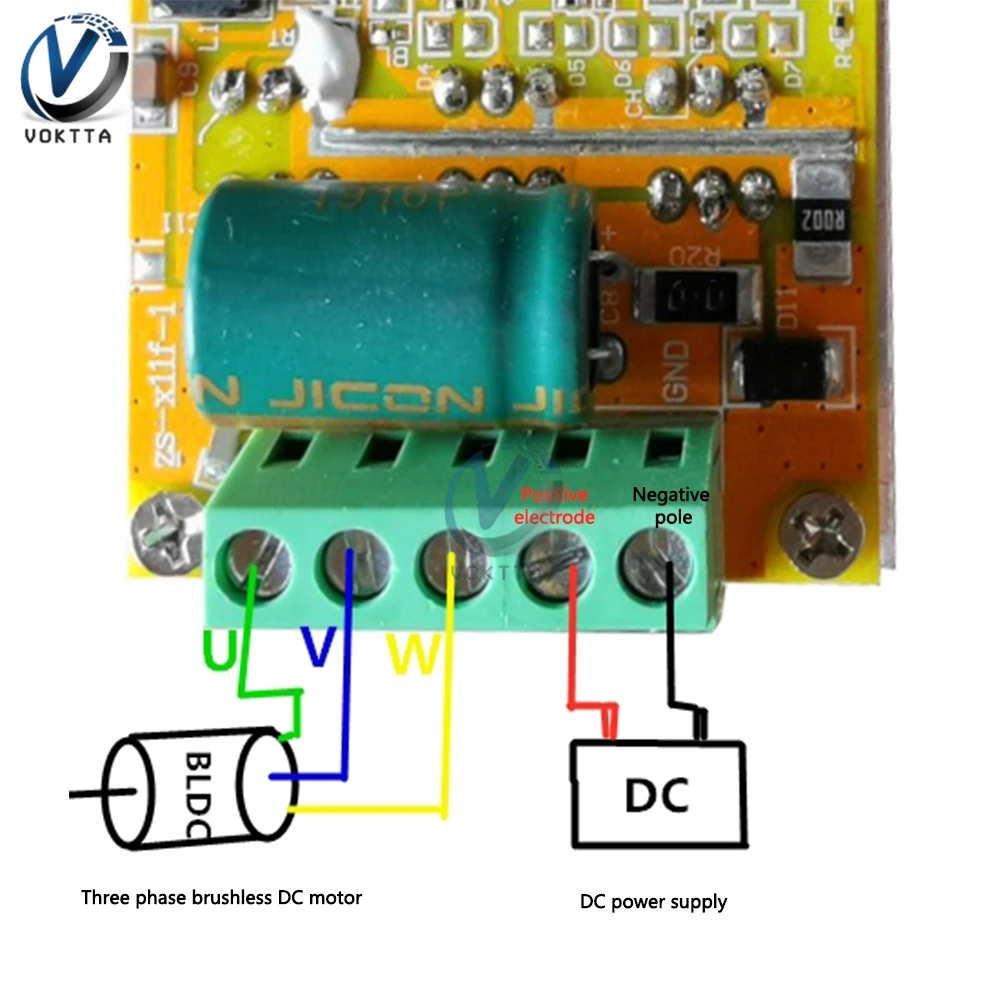 브러시리스 홀리스 DC 모터 드라이브 보드 PWM 신호 입력 PLC 아날로그 속도 컨트롤러 모듈, DC 6.5-50V, 380W BLDC 3 상, 0-5V