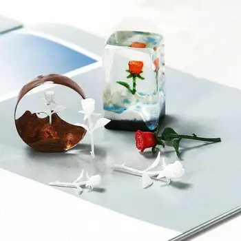 

3D Three-Dimensional Mini Rose Mold DIY Crystal Epoxy Resin Jewelry Pendant Accessories Findings Kawaii Cabochon Handmade Stuff
