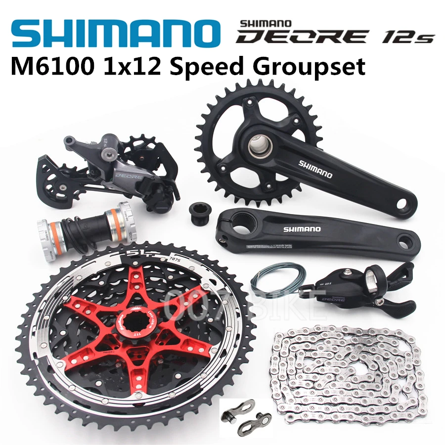 SHIMANO DEORE M6100 Groupset 34T 32T коленчатый набор для горного велосипеда 1x12 Speed 10 51T 11 + MT610