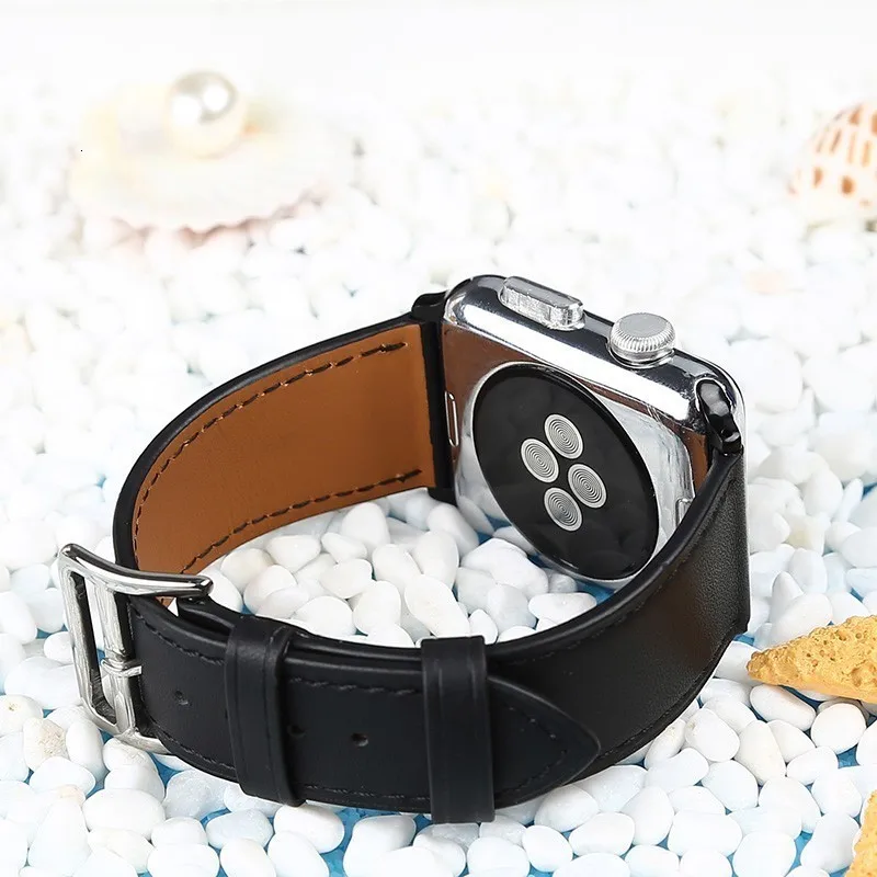 Высококачественная воловья кожа Замена для apple watch полосы 42 мм серии 4 3 2 1 Аксессуары для iwatch 38 мм браслет ремешок 44 мм запястье 40 мм