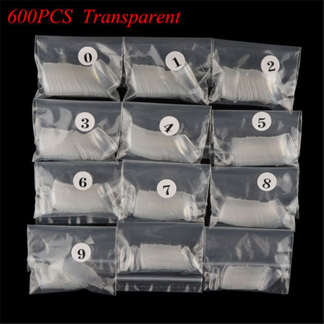 Transparent/Natural Ballerina Nail Art Tips False Coffin Nails Art Tips Flat Shape Full Cover Manicure Fake Nail Tips