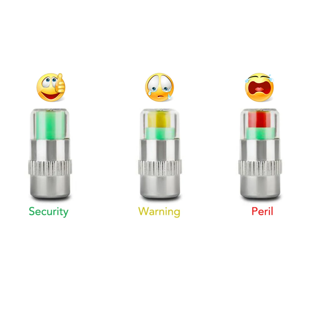 4PCS Car Auto Tire Pressure Monitor Gage Alert Sensor Indicator Valve