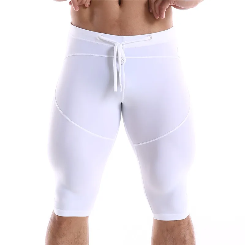 Men Long Boxer Underwear Men Underpants Boxer Shorts Mens Ice Silky Long Leg Boxers Underpants Sexy Pouch Panties Sleepwear