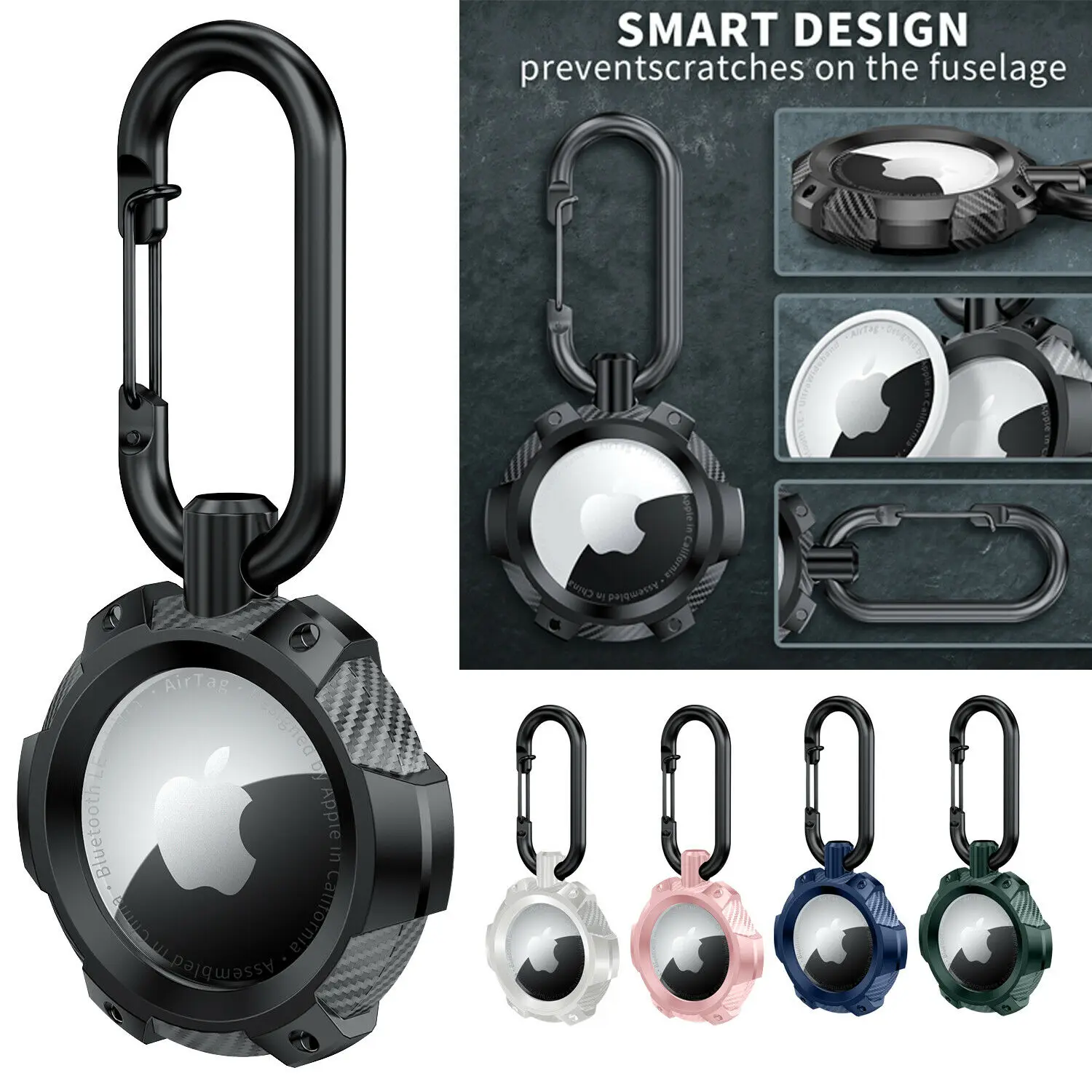 Per Airtag Armor Case Protettivo Antiurto Rugged Skin Cover Air Tag Holder Airtags Accessori Portachiavi Anti-Perso Portachiavi Bag