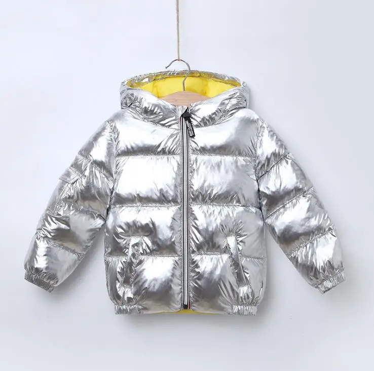 style 1(cotton) Детская зимняя модная куртка-пуховик для мальчиков и девочек, плотное спортивное пальто серебристого и розового цвета детская одежда для девочек - Цвет: style 1(cotton)
