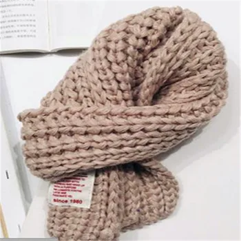 

South Korean hot hot style knitting scarf pure color labeling children autumn winter warm wool scarf baby collar men AKB12454