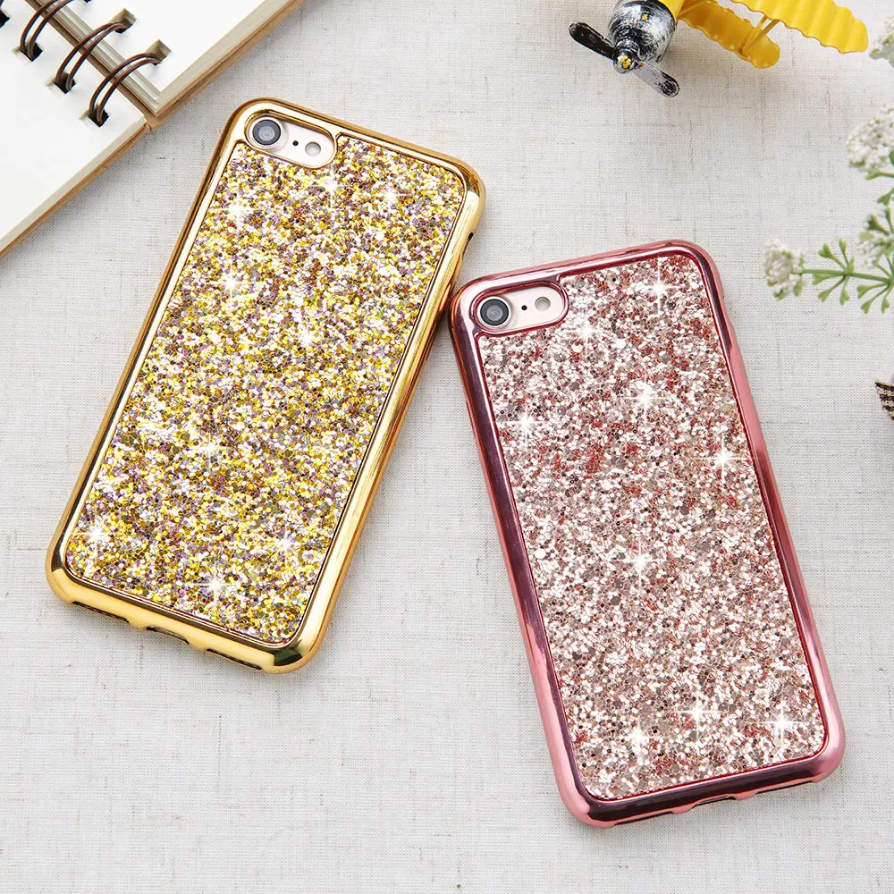 

Beautiful Bling Glitter Electroplated Phone Case For Apple iPhone 6S 6 7 Plus 8 5 5S SE Slim 360 Protective Cool Premium Cover