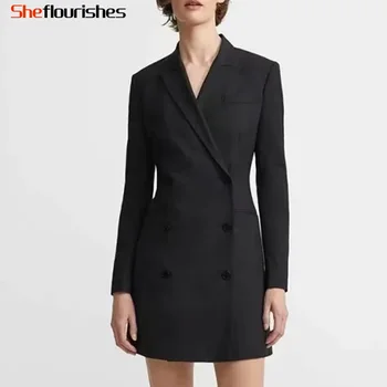 

Sheflourishes Women Blazers Casual Jacket Coat Long office lady blazers Female Long Sleeve Outerwear 2020 Autumn Elegant Coat ZA