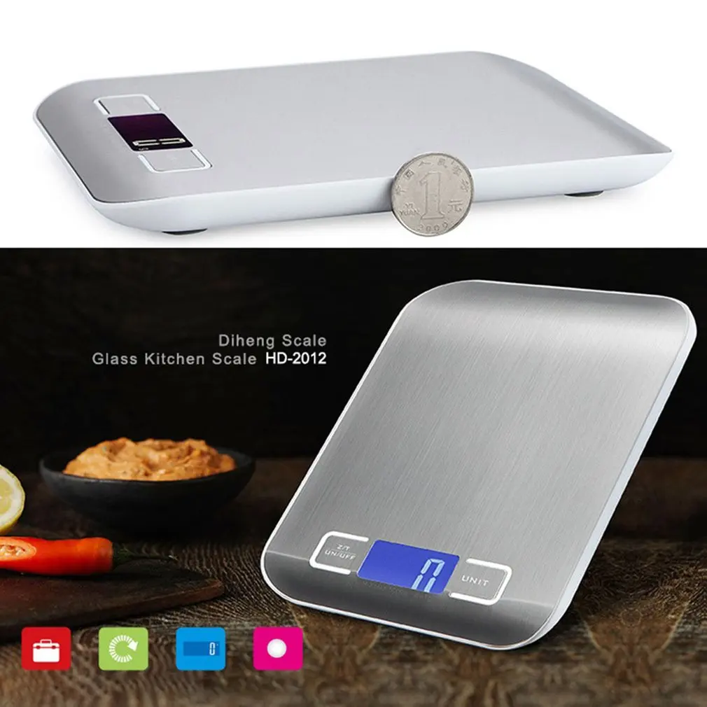 Электронные весы из нержавеющей стали, портативные кухонные овощные весы, Многофункциональные цифровые весы для еды