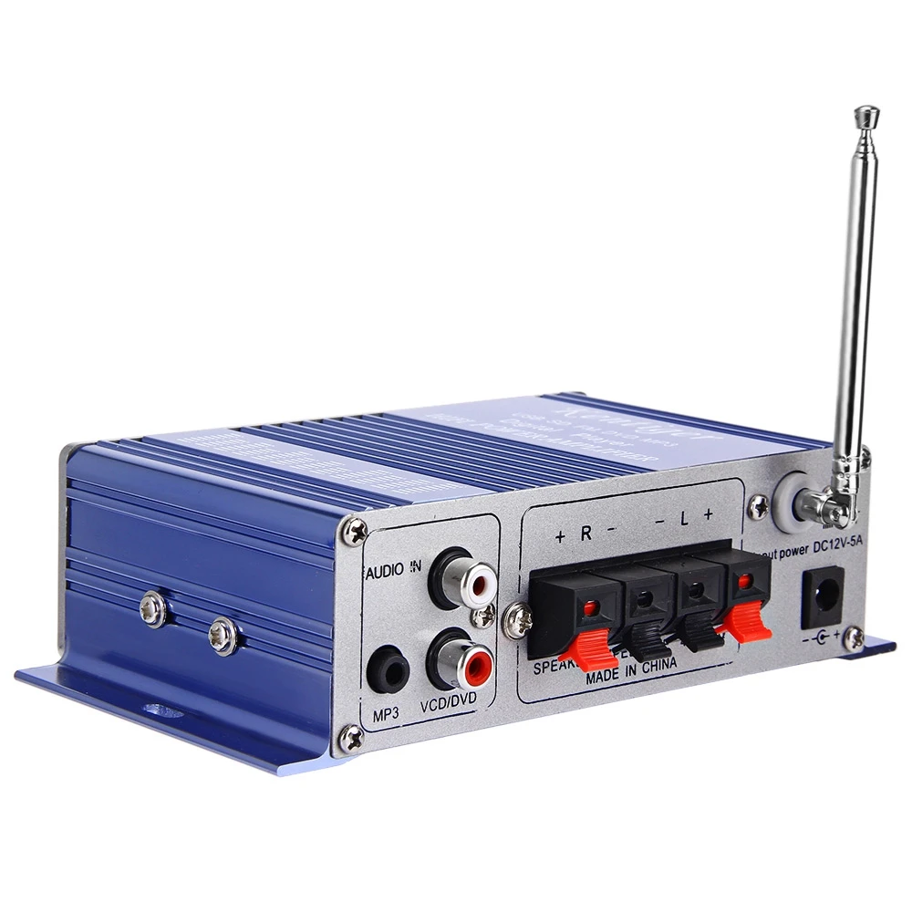 OllyMurs HY-502 Hi-Fi автомобильный стерео усилитель мощности Светодиодный звуковой режим аудио музыкальный плеер Поддержка USB MP3 DVD SD FM XL-18