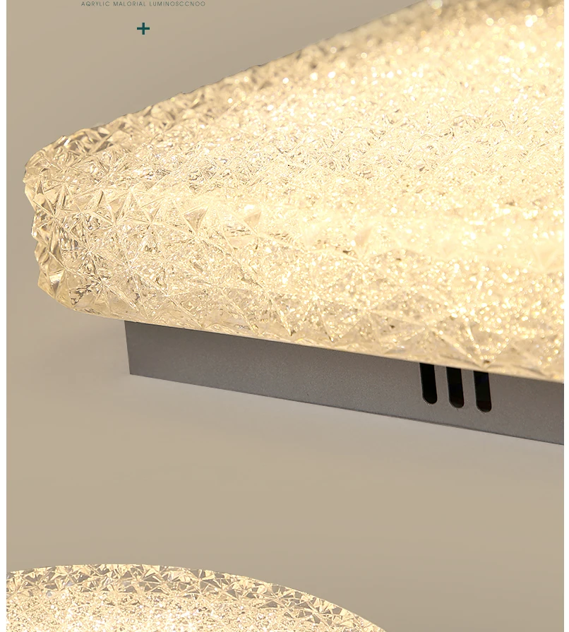 Круглый квадратный светодиодный потолочный светильник с кристаллами+ светильники для гостиной, спальни, детского светильника, современный светодиодный потолочный светильник