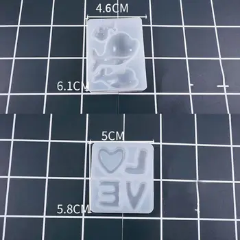 

6 Pcs/set Heart-shaped Irregular Earrings Pendant Mold Crystal Epoxy DIY Dolphin Molds Jewelry Ornaments Making L4ME