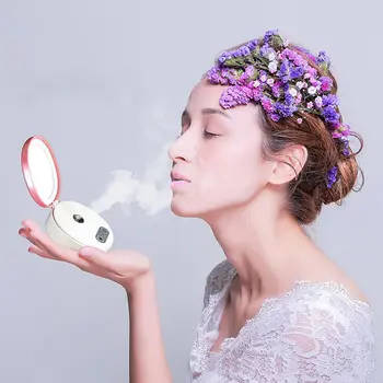 

2000 MAh Steam Face Humidifier With Mirror Water Meter USB Charging Spray Handheld Cold Spray Beauty Face Skin Care Beauty Tools