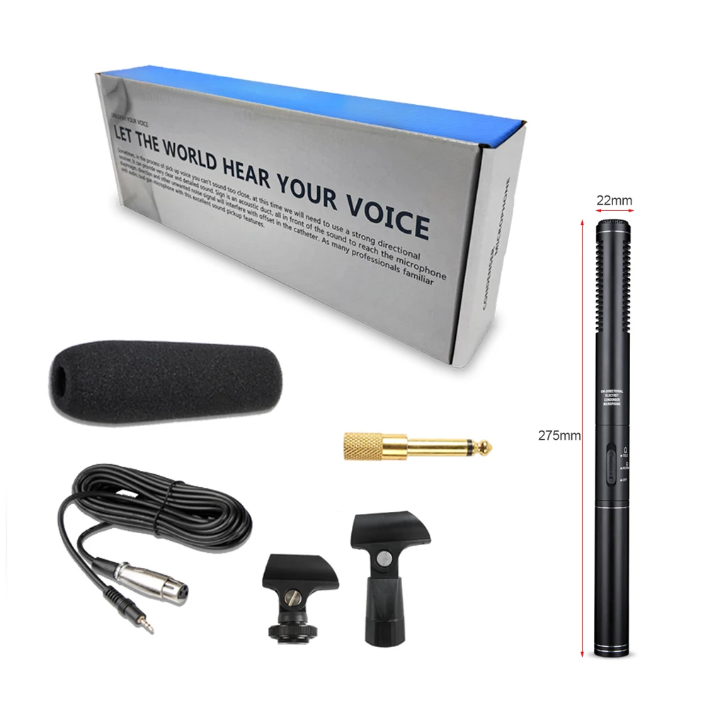 GAM-CF05 Best selling Unidirectional System handheld Interview shotgun Microphone with Sponge Cover 