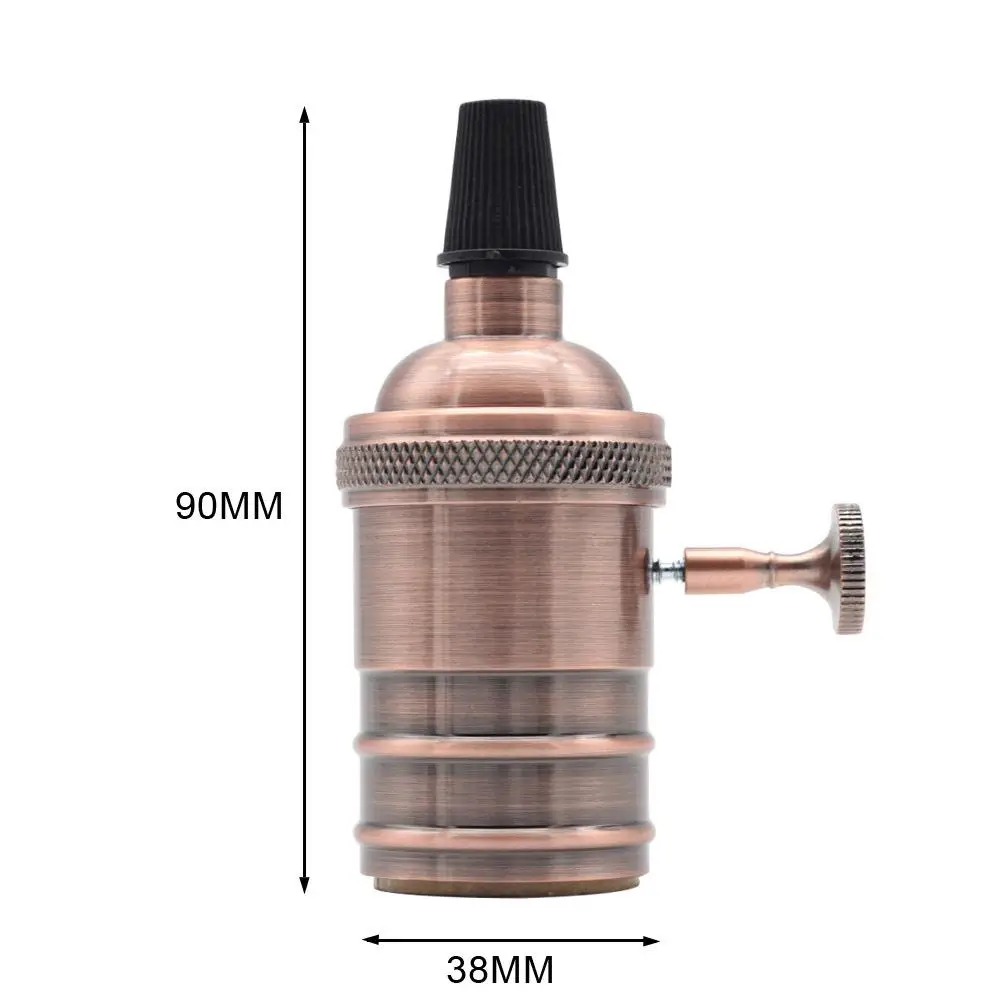 Red bronze HiMISS Винтаж E27 патрон лампы Edison Ретро подвесной светильник держатель с выключателем промышленные и декоративные для DIY освещения - Цвет: Red bronze