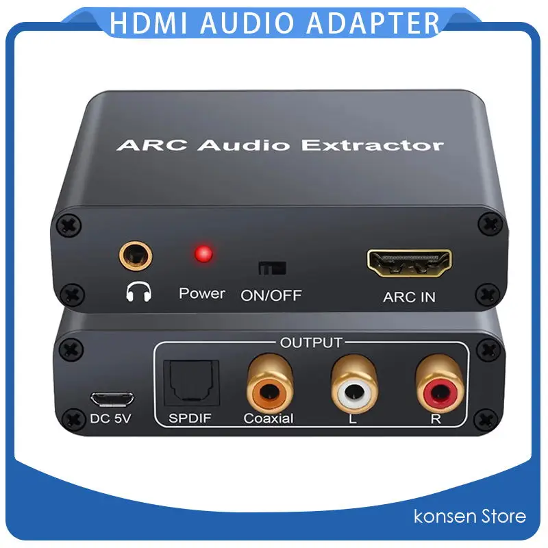 Converter HDMI Audio Adapter DAC ARC L R Coaxial SPDIF Jack Extractor Return Channel 3 5mm Headphone for TV