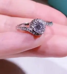 T762 925 Серебряное кольцо для женщин 1,5 карат 7MMC ubic циркониевое кольцо halo Кольцо