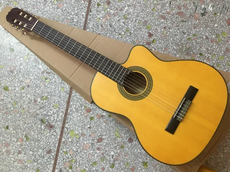 Хорошее качество Классическая гитара cutway flamenco желтого цвета 39 дюймов