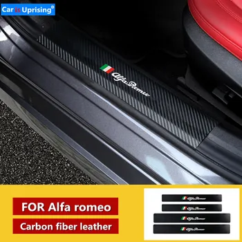 

Car Carbon fiber Door Threshold Plate Protector Stickers For Alfa Romeo 155 159 147 GT 156 Mito Giulia Giulietta Car Accessories
