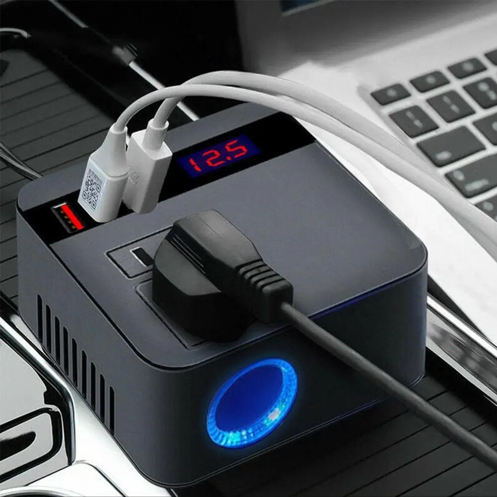 Инвертор питания для автомобильной сигареты адаптер с Qc 110 зарядное устройство Usb