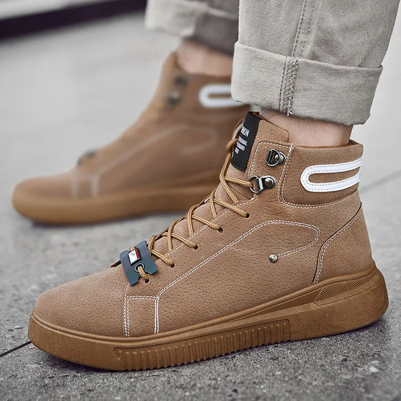 

Autumn And Winter Men Hight-top Warm Athletic Shoes Korean-style Students Casual Board Shoes MEN'S SHOES