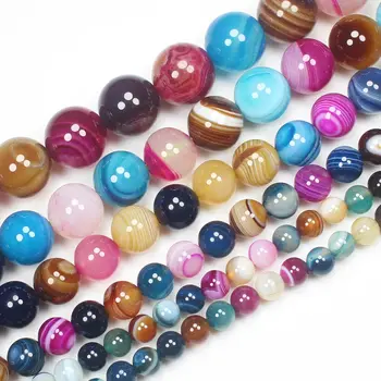 

MultiColor Stripe Agate 4-16mm Round Loose Beads 15inch ,DIY Jewelry Making ! We provide mixed wholesale for all items !