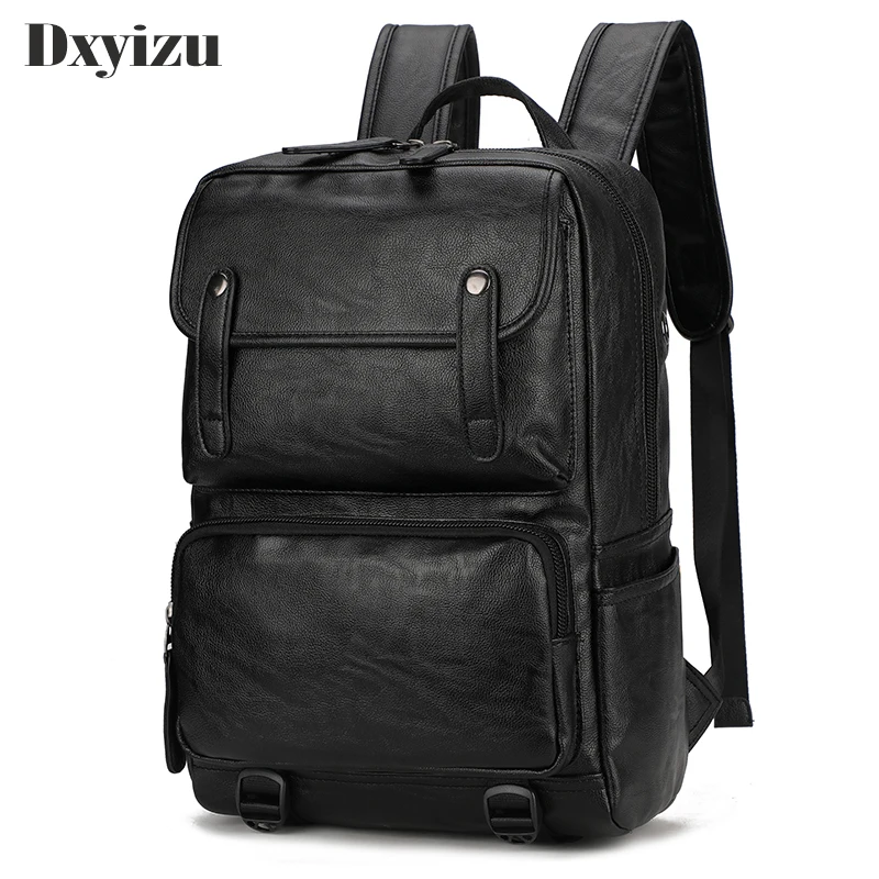 

Famous Brand Preppy Style Leather School Backpack Bag For College Simple Design Men Casual Daypacks Mochila Male New