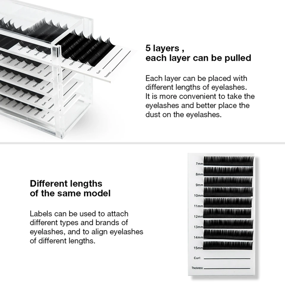 5 Layers Clear Eyelash Storage Box Acrylic Individual False Eyelashes Extension Display Container Makeup Organizer Tools 5 Layers Clear Eyelash Storage Box Acrylic Individual False Eyelashes Extension Display Container Makeup Organizer Tools