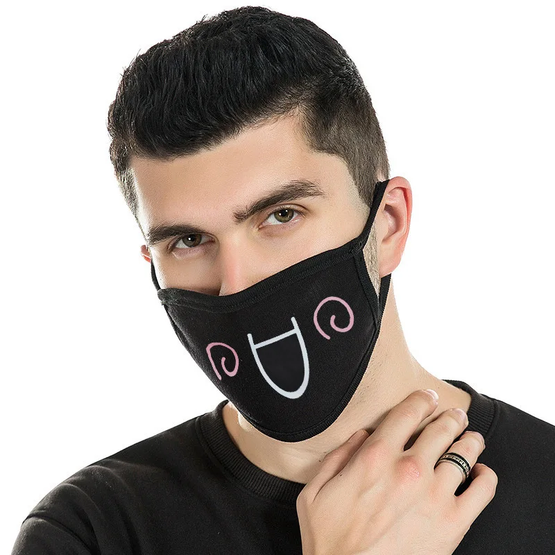 Fashion Expression Mouth Mask Anime Cotton Mouth Mask Unisex Mask Mouth-muffle Dustproof Respirator Cute Anti-Dust Mouth Covers - Color: Colorful