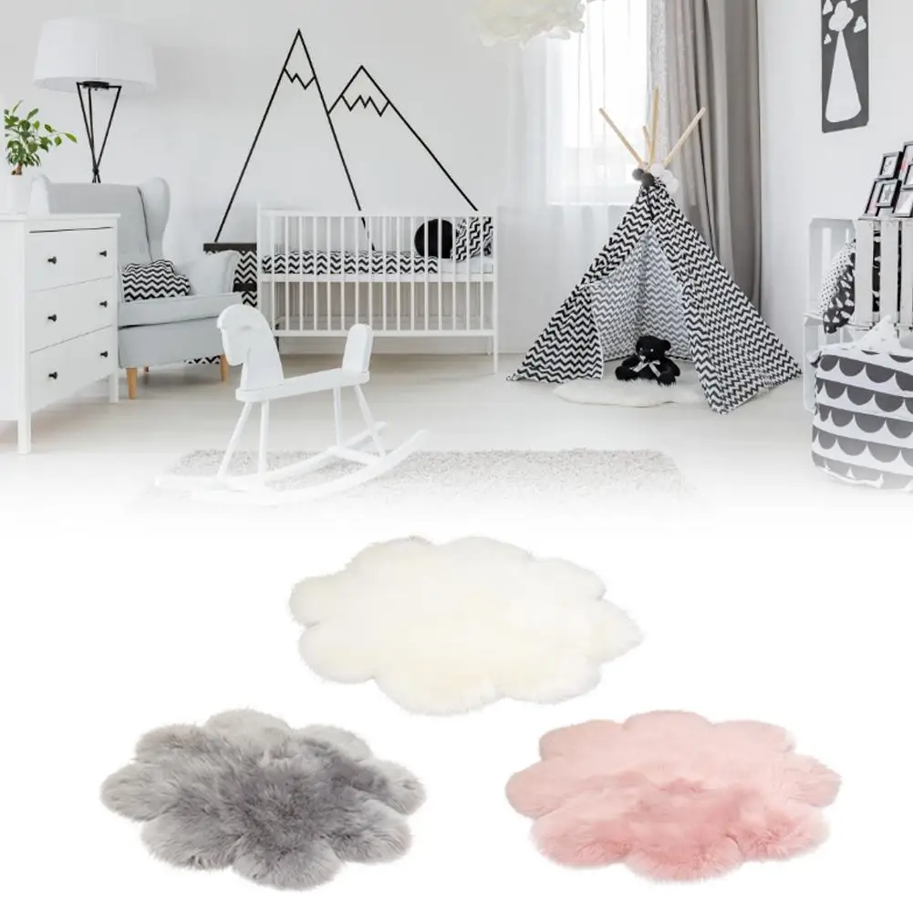 Искусственный шерстяной овчина, пушистый коврик, лепесток, ковёр, искусственный пушистый коврик, без ворса, ковер для гостиной