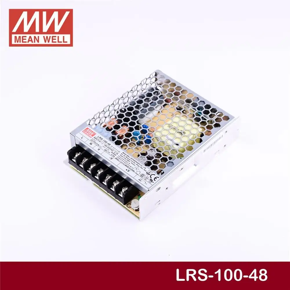 Лидер продаж бренд MEAN WELL представляет LRS-100-48 48V 2.3A meanwell LRS-100 48V 110,4 W один Выход переключение Питание