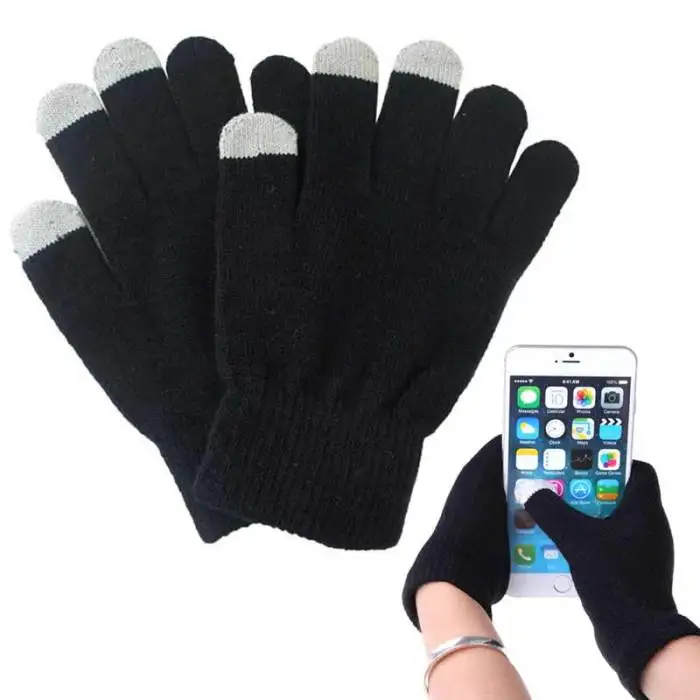 Высокое качество 1 пара унисекс Зимние теплые емкостные вязаные перчатки грелка для рук для сенсорного экрана смартфона